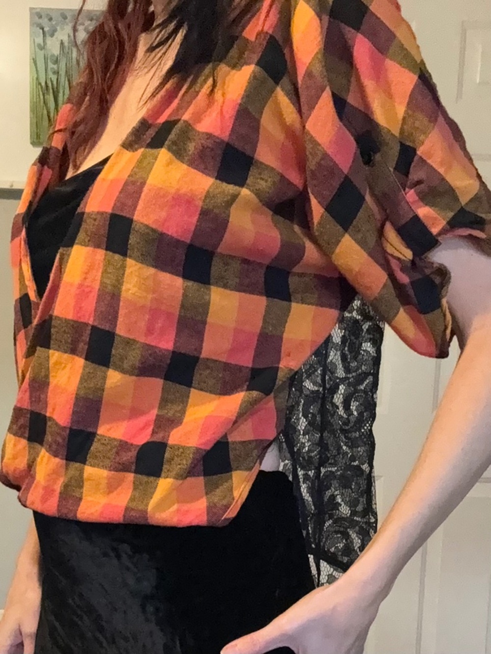 Buckle lace back flannel